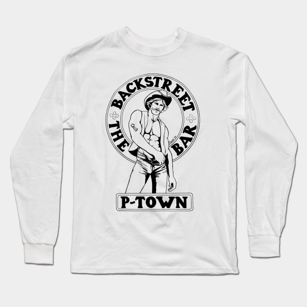 Backstreet Bar Vintage Retro LGBT Gay Ptown Provincetown Long Sleeve T-Shirt by WearingPride